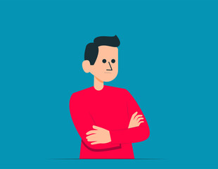 Person thinking of something. Vector illustration concept