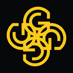 CERAMIC DESIGN IN YELLOW GOLD WITH A BLACK BACKGROUND