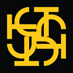 ABSTRACT CERAMIC DESIGN IN YELLOW WITH A BLACK BACKGROUND