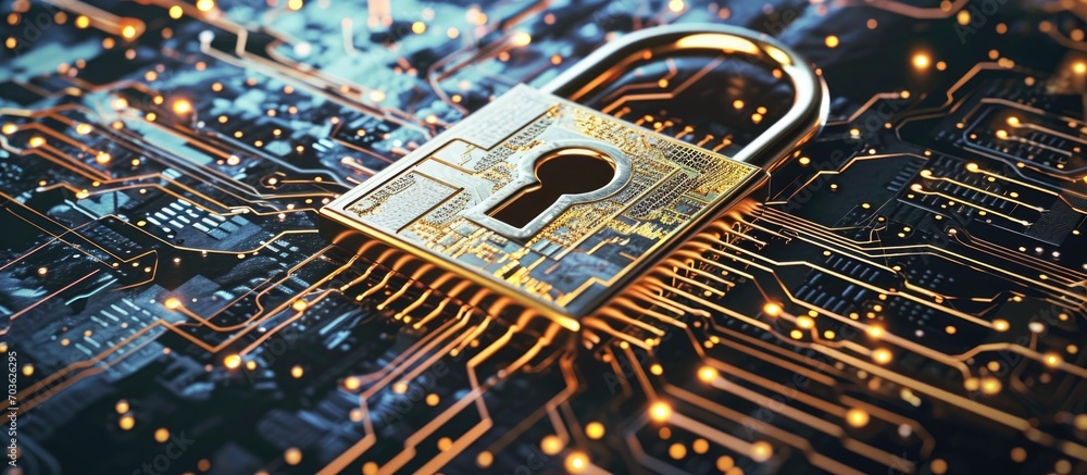 Poster inspiring data security for business: showcasing confidentiality through disk encryption, backups, p