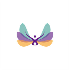 Butterfly Yoga Pose Logo Design