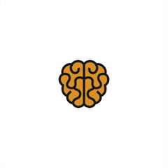 Simple and clean brain icon. brain logo. silhouette brain illustration.