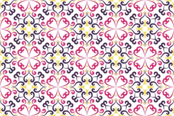 Kussenhoes Seamless Azulejo tile. Portuguese and Spain decor. Ceramic tile with Victorian motives. Seamless Floral pattern. Vector hand drawn illustration, typical portuguese and spanish tile © Ahmad Taufiq