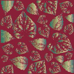 Leaf pattern background illustration, colorful  leaf pattern