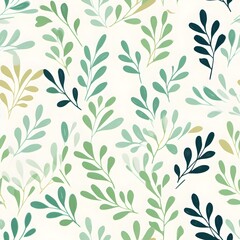 Fototapeta premium The seamless pattern adorable leaves