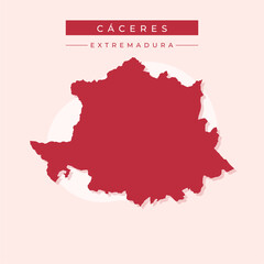 Obraz premium Vector illustration vector of Caceres map Spain