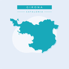 Vector illustration vector of Girona map Spain