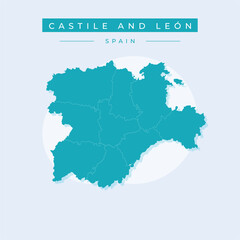Vector illustration vector of Castile and Leon map Spain