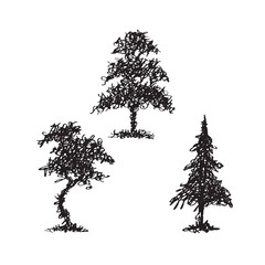 Tree grunge hand drawn illustration