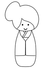 sketch of Japanese kokeshi doll