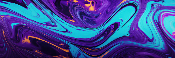 purple and turquoise abstract swirl wallpaper, generative AI
