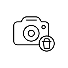 Delete photo outline icons, photography minimalist vector illustration ,simple transparent graphic element .Isolated on white background