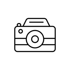 Camera lens outline icons, photography minimalist vector illustration ,simple transparent graphic element .Isolated on white background