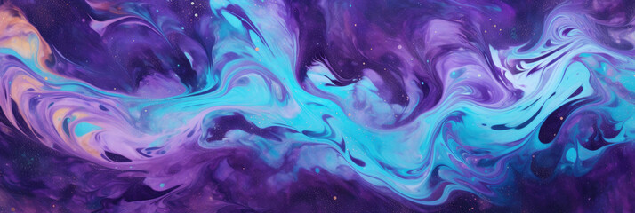 purple and turquoise abstract swirl wallpaper, generative AI