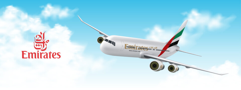 Aircraft of Emirates, Top 4 of The World's Top 100 Airlines in 2023 (Vector)