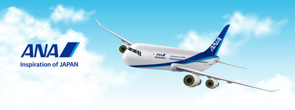 Aircraft of ANA All Nippon Airways, Top 3 of The World's Top 100 Airlines in 2023 (Vector)