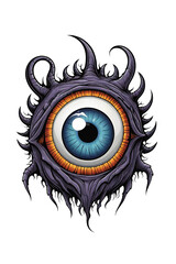 Monster eyes on transparent background
