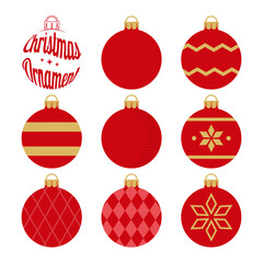 Set of Christmas Ball Illustration. Christmas Ornament. Christmas Baubles Hanging. Christmas Bauble Icon. Decorative Bauble Illustration. Christmas Ball Isolated on White Background.