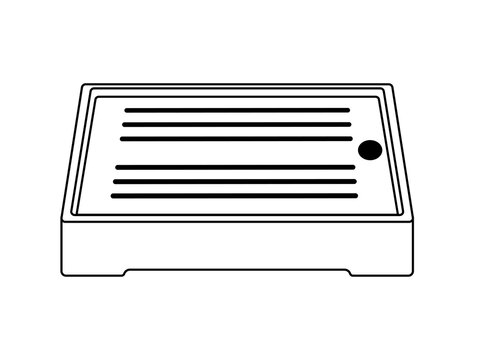 recommend clip art: 茶盤のシンプルな線画イラスト