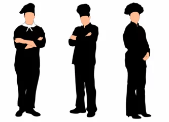 Fotobehang set of chef vector silhouettes in various styles © munja02