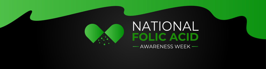 Vector illustration on the theme of National Folic Acid awareness week observed each year during January. banner, Holiday, brochure, cover, website, landing page, poster, card and background design.