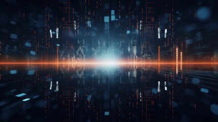 Technology Particle in Cyberpunk Style Digital World Abstract Background