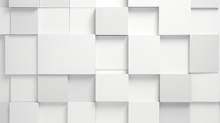 3d arrange light gray squares with soft shadows on a white background. - obrazy, fototapety, plakaty