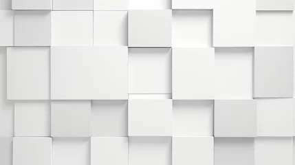 Foto op Plexiglas 3d arrange light gray squares with soft shadows on a white background. © Xabrina