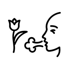 Black line icon for Allergic
