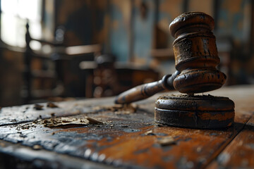 Visual Allegory with Broken and Dirty Gavel