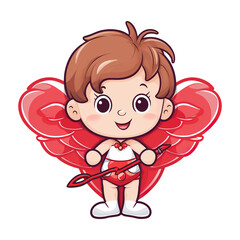 Fototapeta premium A Funny Cupid Heart, PNG Angel Cute