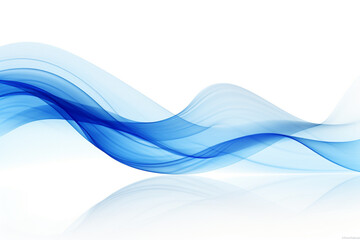 abstract blue waving stream patical on white background