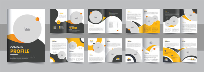 Company profile brochure design layout, minimal business portfolio brochure design template vector - obrazy, fototapety, plakaty