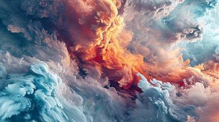 Schilderijen op glas 抽象的な雲。モダンな未来的なパターンの大理石の半透明色のテクスチャーGenerativeAI © enopi