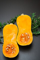 Butter peanut pumpkin in the shape of a gourd