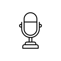 Microphone outline icons, minimalist vector illustration ,simple transparent graphic element .Isolated on white background
