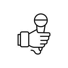 Fototapeta premium Microphone outline icons, minimalist vector illustration ,simple transparent graphic element .Isolated on white background