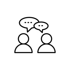 Chatting outline icons, minimalist vector illustration ,simple transparent graphic element .Isolated on white background