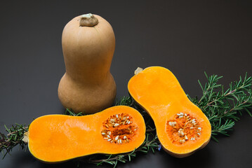 Butter peanut pumpkin in the shape of a gourd