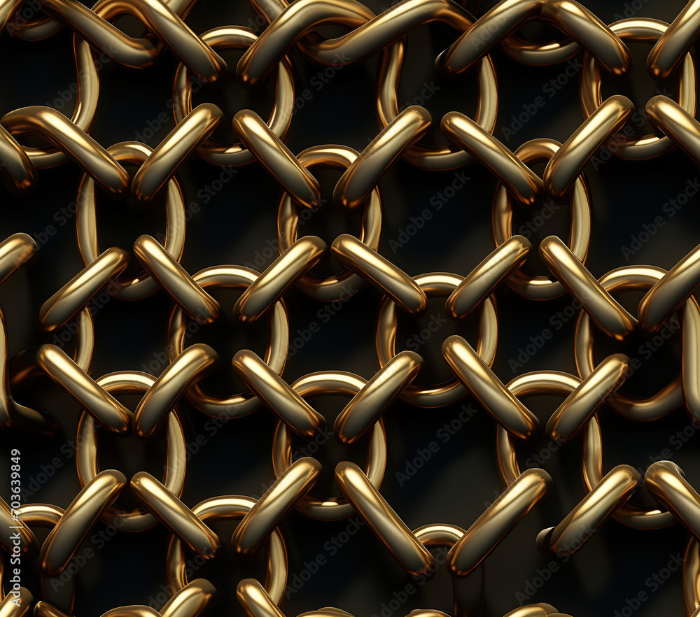 Poster 3d chain link seamless patterns
