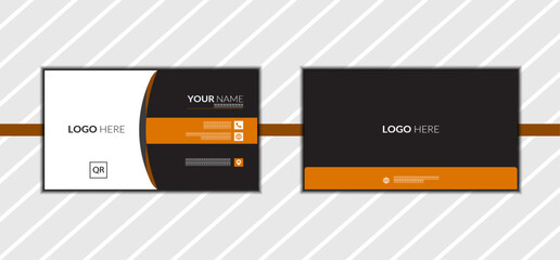 Double sided business card and colored of vector design template.