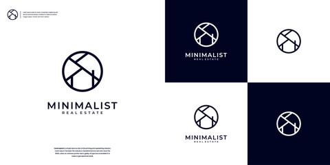 minimalist and elegant house logo for real estate, construction, architecture logo inspiration - obrazy, fototapety, plakaty
