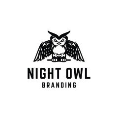 Night Owl Branding Logo Vector