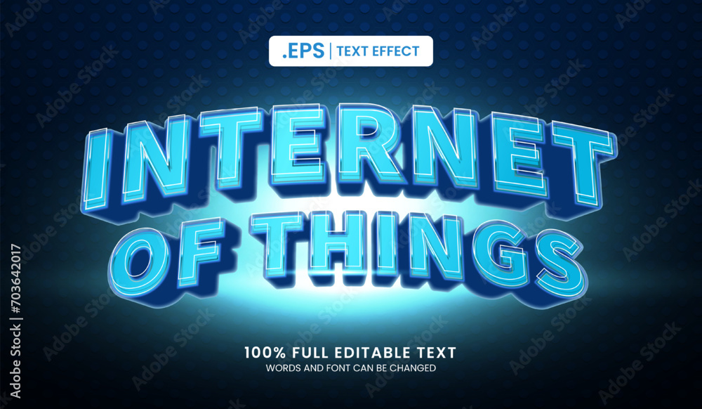 Wall mural design editable text effect, internet of things text vector illustration