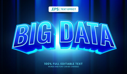 Design editable text effect, big data text vector illustration