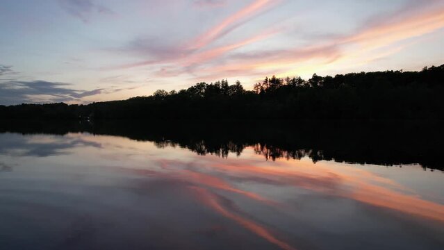 sunset over the lake