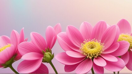 Obraz premium Pink flowers over pastel colors