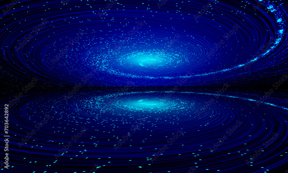Poster blue cosmic particle helix internet technology technical background