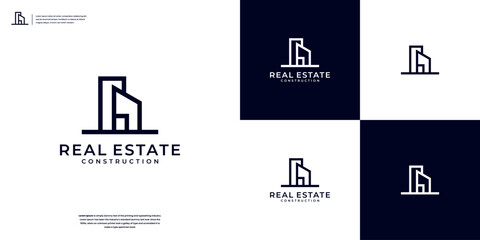 Real Estate Logo. Construction Architecture Building Logo Design vector