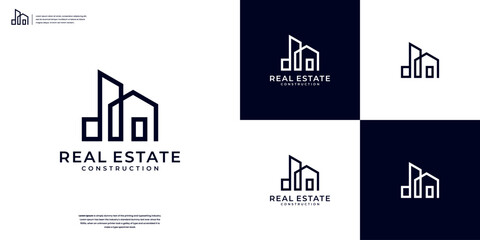 Minimalist Home Building icon logo design minimalist